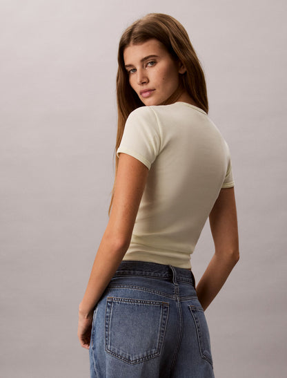 Contour Rib Logo Cropped Tee - Calvin Klein Women