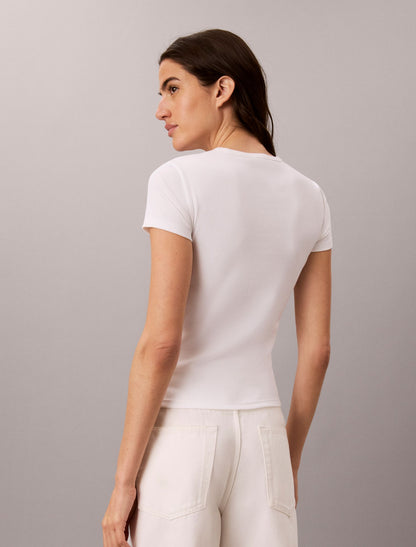 Contour Rib Logo Graphic Slim T-Shirt - Calvin Klein Women