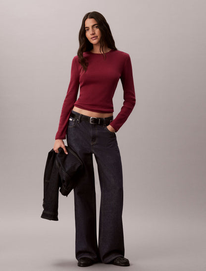 Pointelle Knit Slim Tee - Calvin Klein Women