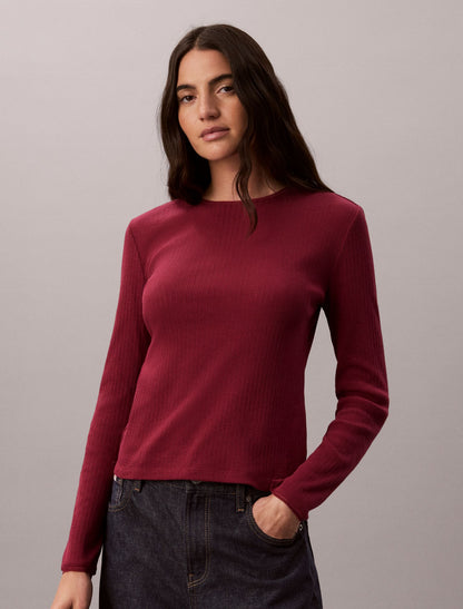 Pointelle Knit Slim Tee - Calvin Klein Women