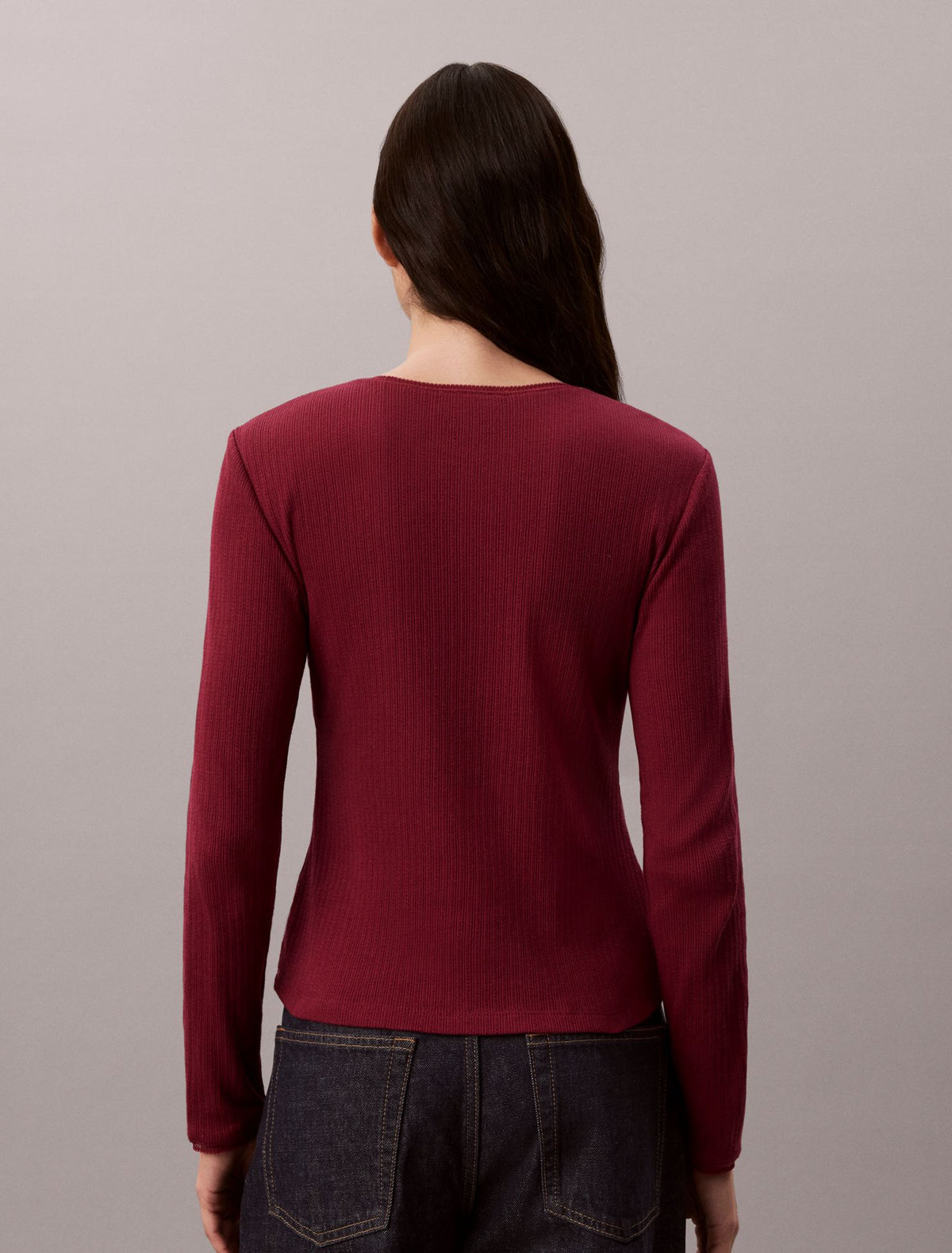 Pointelle Knit Slim Tee - Calvin Klein Women