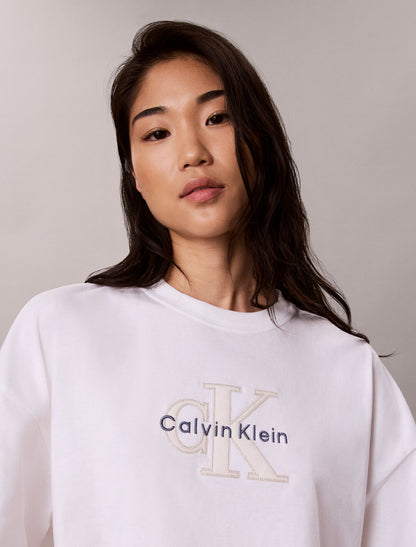 Denim Monologo Boxy T-Shirt - Calvin Klein Women
