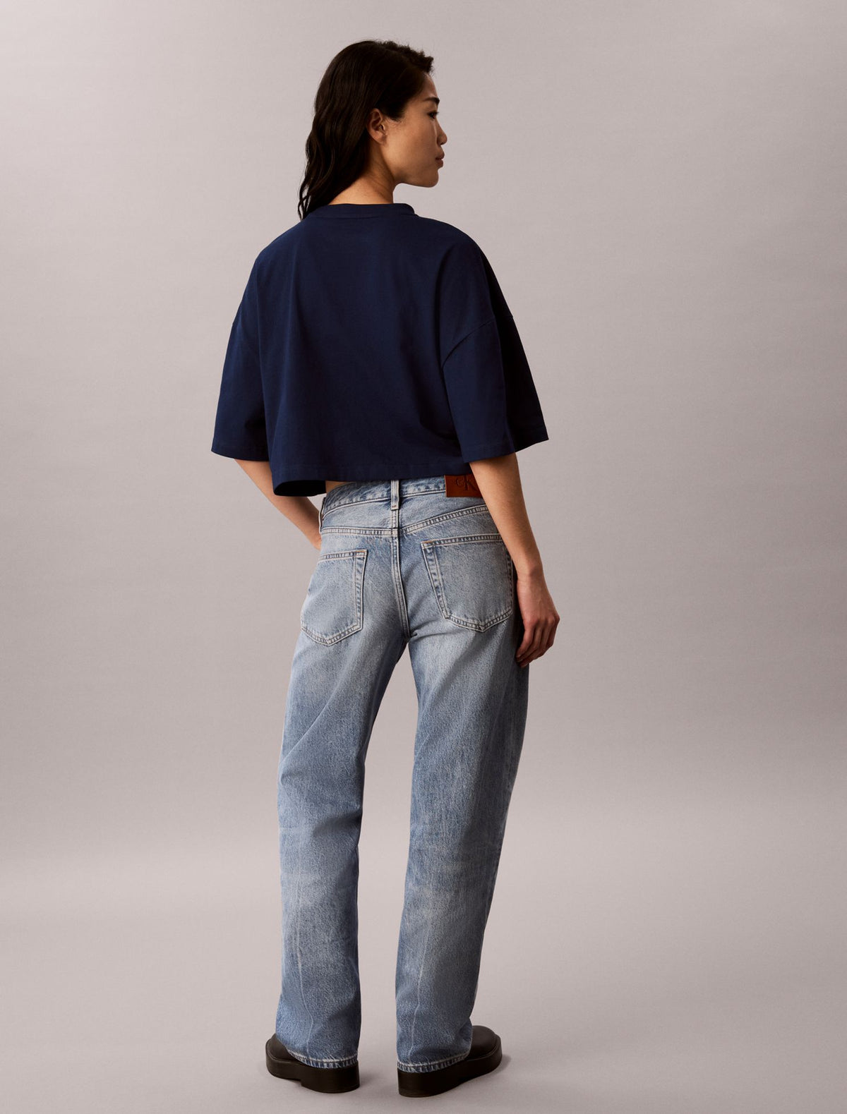 Denim Monologo Boxy T-Shirt - Calvin Klein Women
