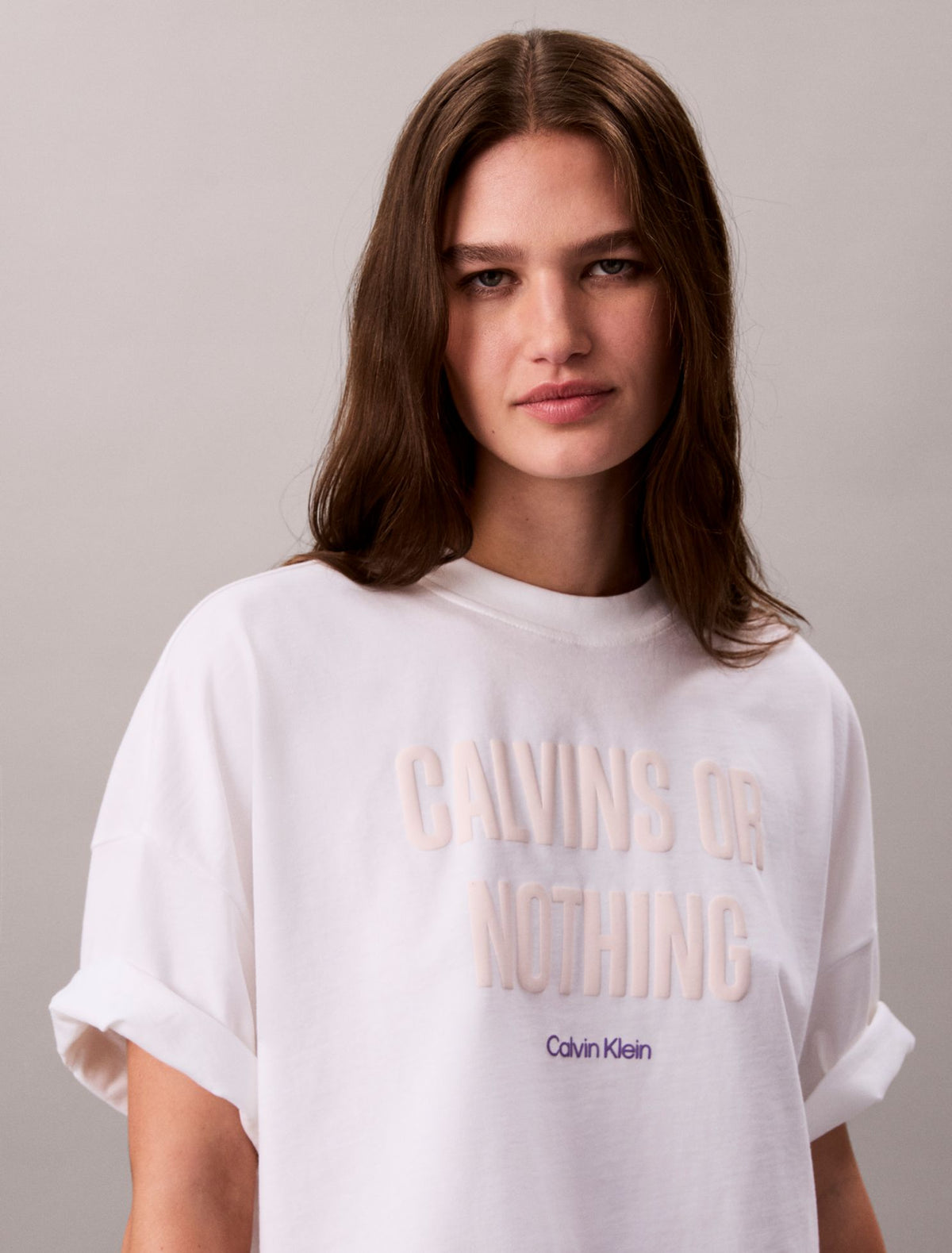 Boxy Cropped Bold Logo Tee - Calvin Klein Women