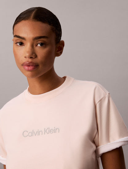 Metallic Logo Boxy Tee - Calvin Klein Women