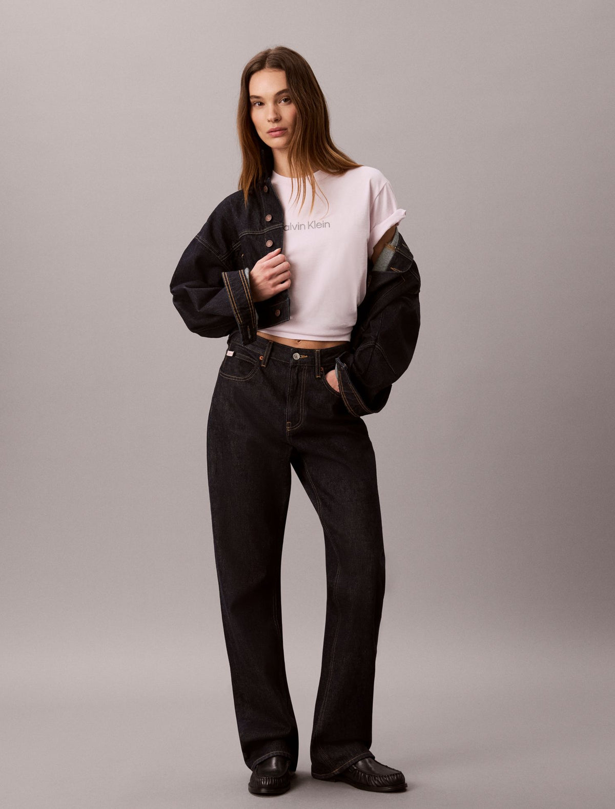 Metallic Logo Boxy Tee - Calvin Klein Women