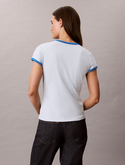 Slim Varsity Logo Ringer Tee - Calvin Klein Women