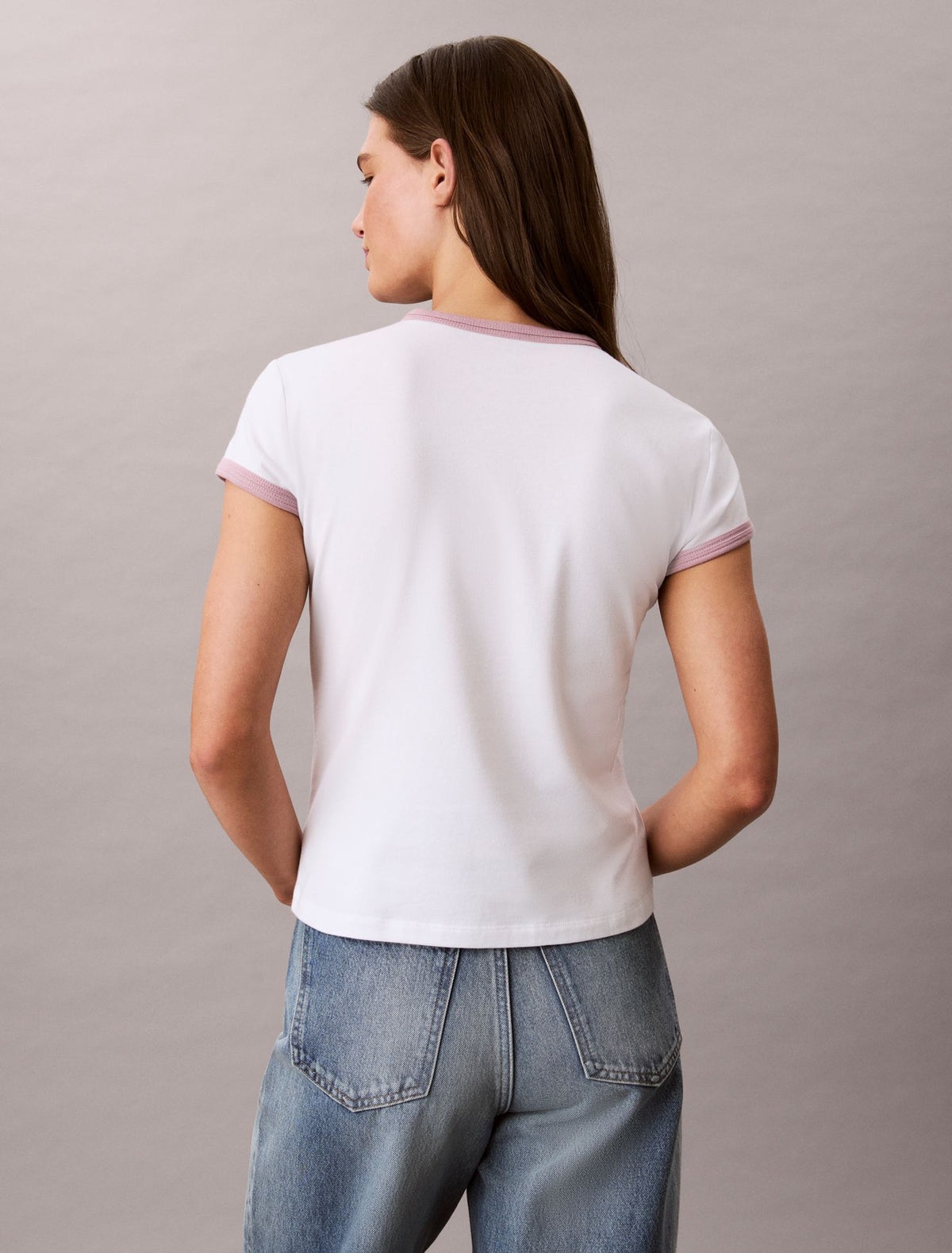 Slim Varsity Logo Ringer Tee - Calvin Klein Women