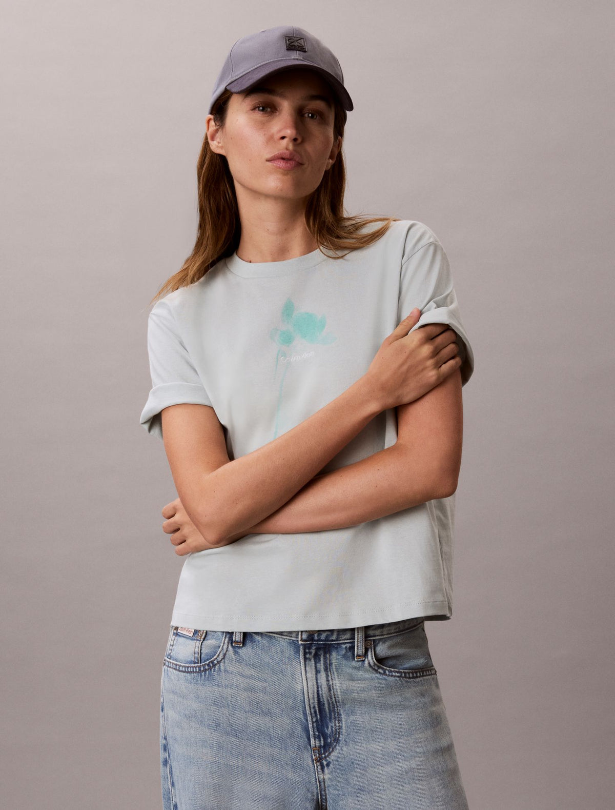 Floral Logo Graphic Boxy T-Shirt - Calvin Klein Women