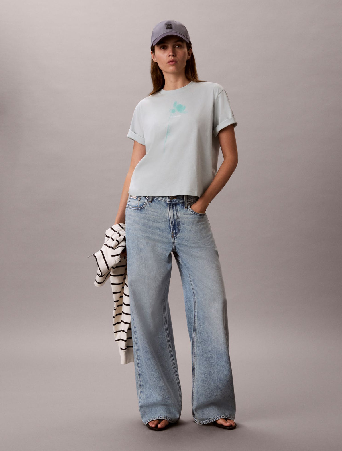 Floral Logo Graphic Boxy T-Shirt - Calvin Klein Women