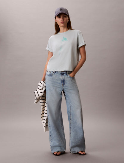 Floral Logo Graphic Boxy T-Shirt - Calvin Klein Women