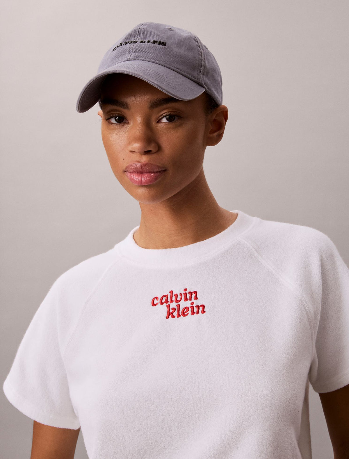 Towel Terry 1989 Logo Cropped Sweatshirt - Calvin Klein Women