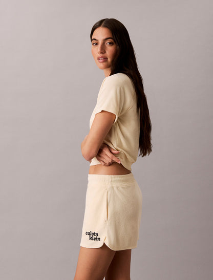 Towel Terry 1989 Logo Cropped Sweatshirt - Calvin Klein Women
