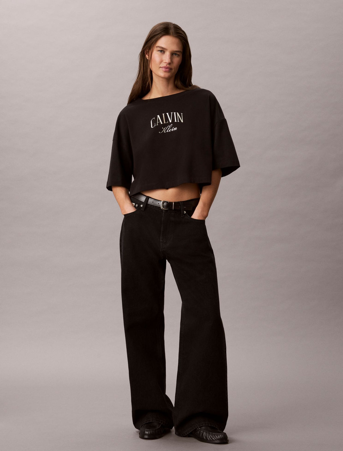 Boxy Varsity Logo Cropped Tee - Calvin Klein Women