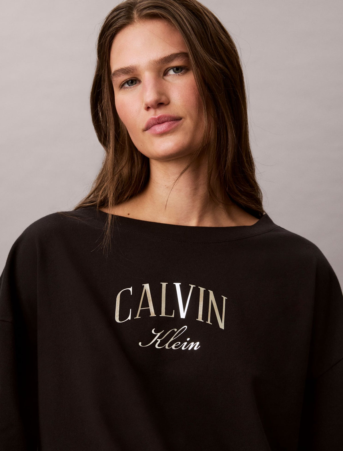 Boxy Varsity Logo Cropped Tee - Calvin Klein Women