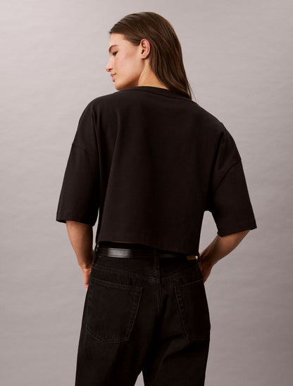 Boxy Varsity Logo Cropped Tee - Calvin Klein Women
