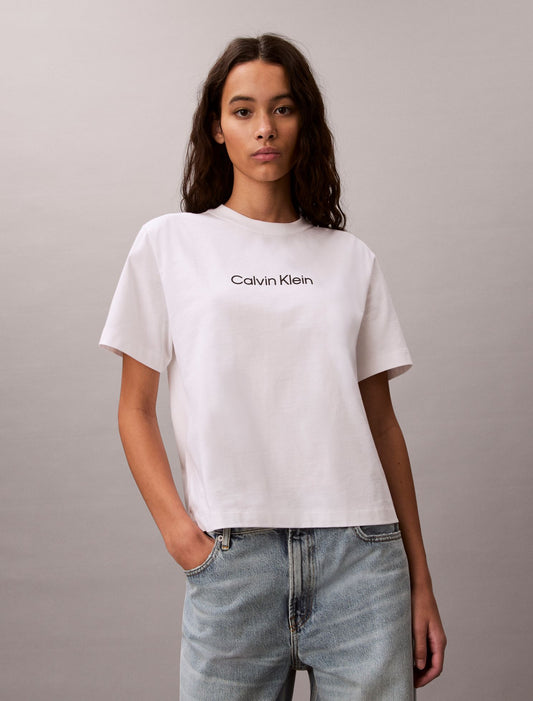 Standard Logo Boxy Fit Crewneck T-Shirt - Calvin Klein Women