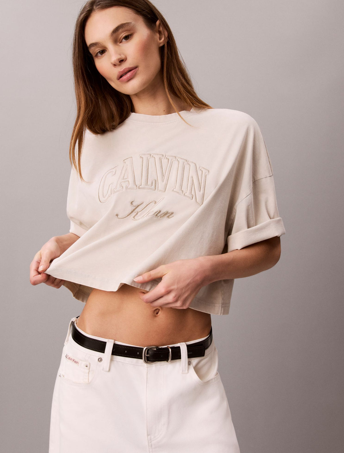 Boxy Applique Logo Tee - Calvin Klein Women