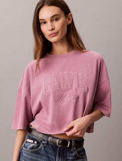 Boxy Applique Logo Tee - Calvin Klein Women