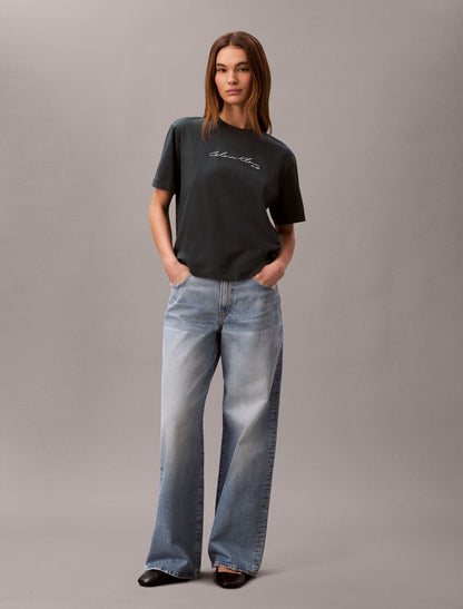 Script Logo Graphic Boxy T-Shirt - Calvin Klein Women
