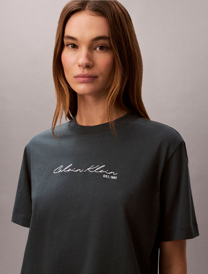 Script Logo Graphic Boxy T-Shirt - Calvin Klein Women