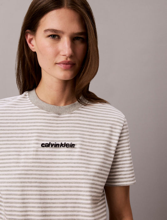 Striped CK Logo Tee - Calvin Klein Women