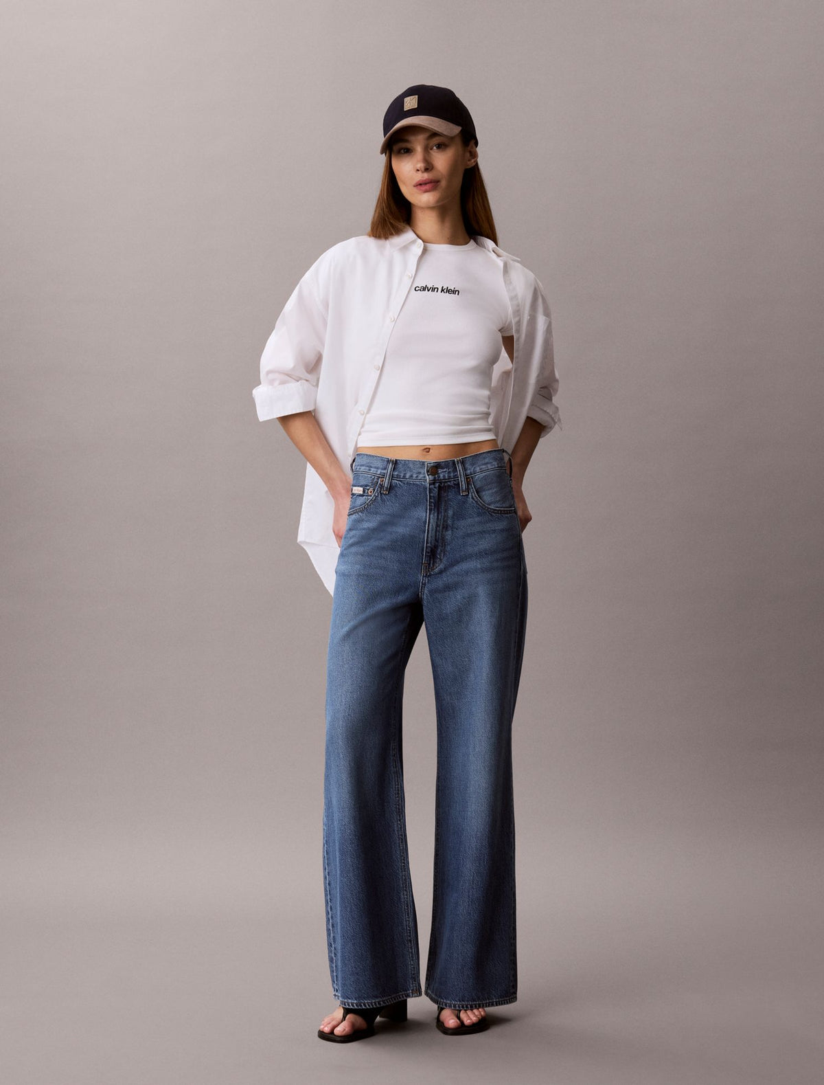 Contour Rib Logo Cropped Tee - Calvin Klein Women