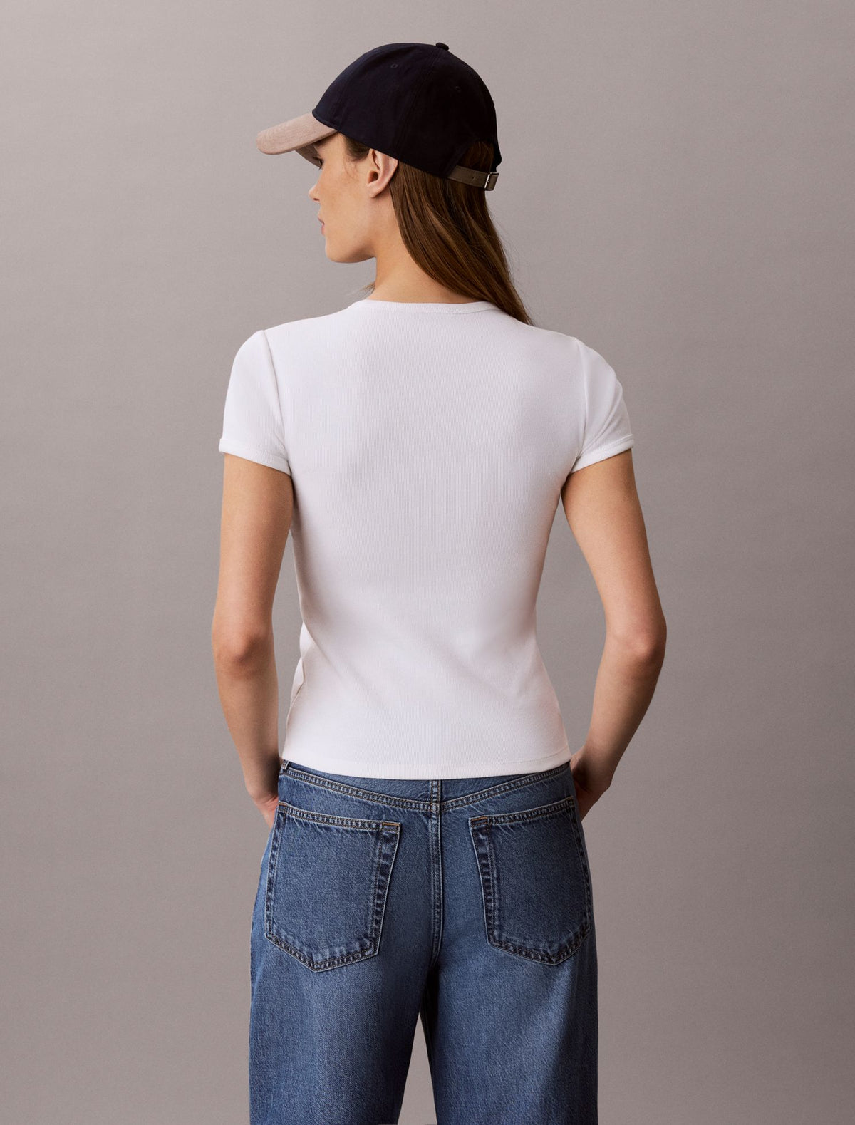 Contour Rib Logo Cropped Tee - Calvin Klein Women