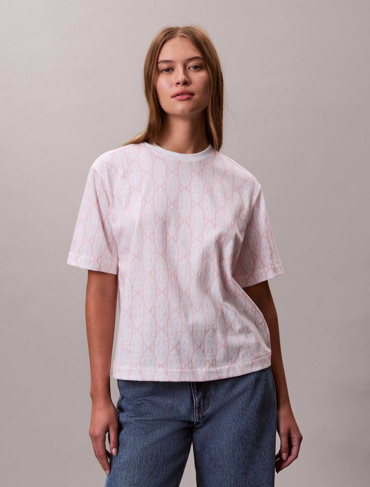 Allover Monogram Boxy T-Shirt - Calvin Klein Women