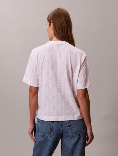 Allover Monogram Boxy T-Shirt - Calvin Klein Women
