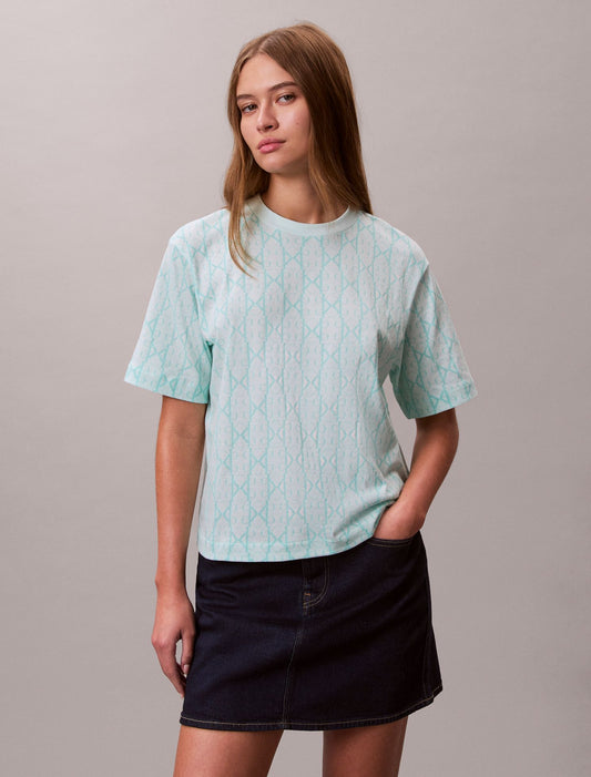 Allover Monogram Boxy T-Shirt - Calvin Klein Women