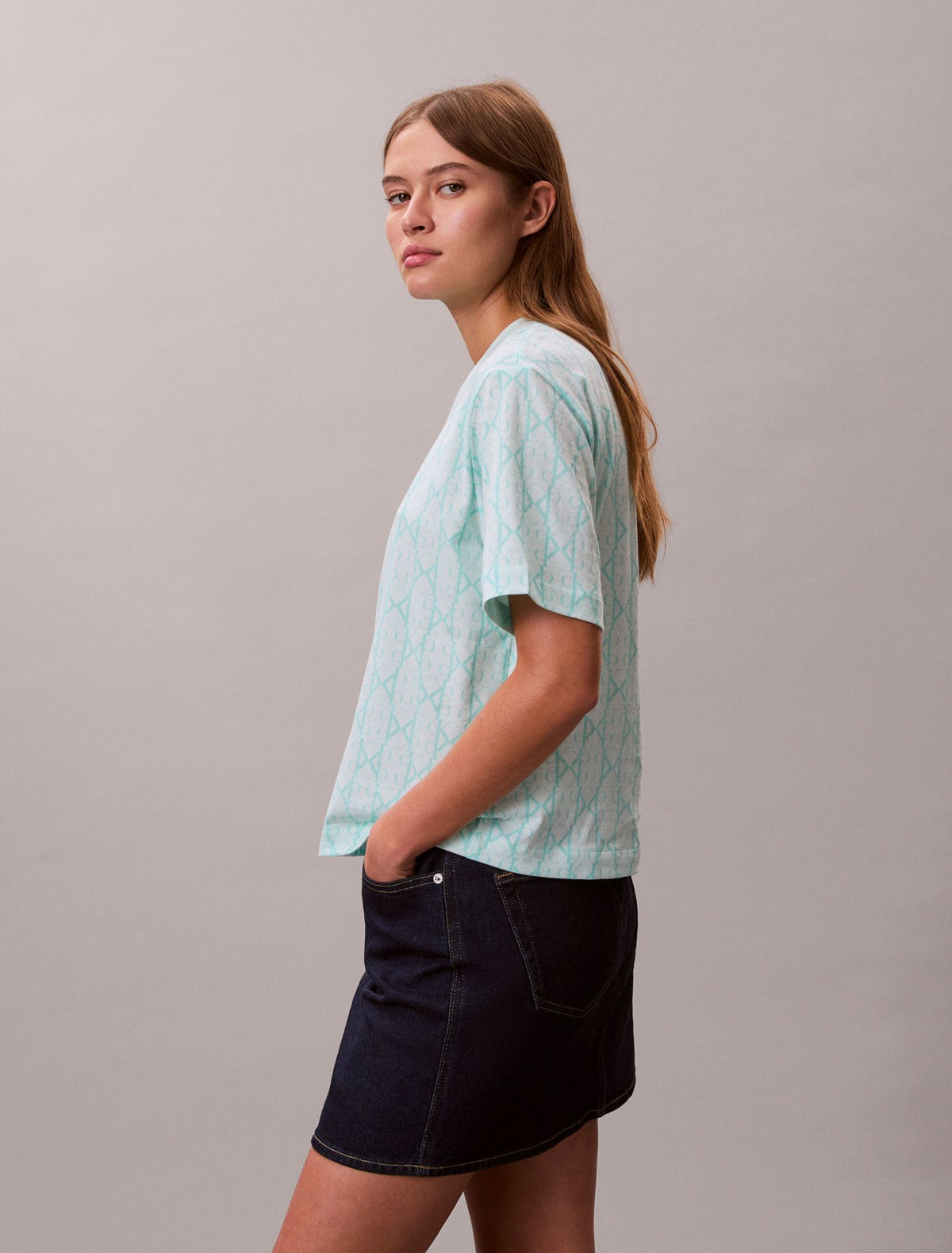 Allover Monogram Boxy T-Shirt - Calvin Klein Women