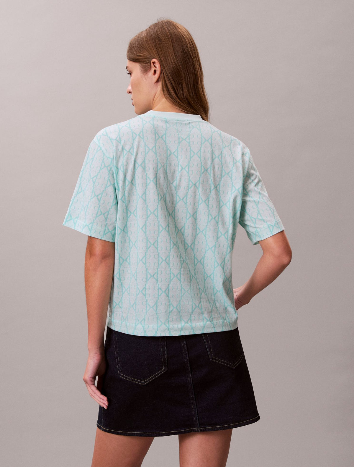 Allover Monogram Boxy T-Shirt - Calvin Klein Women