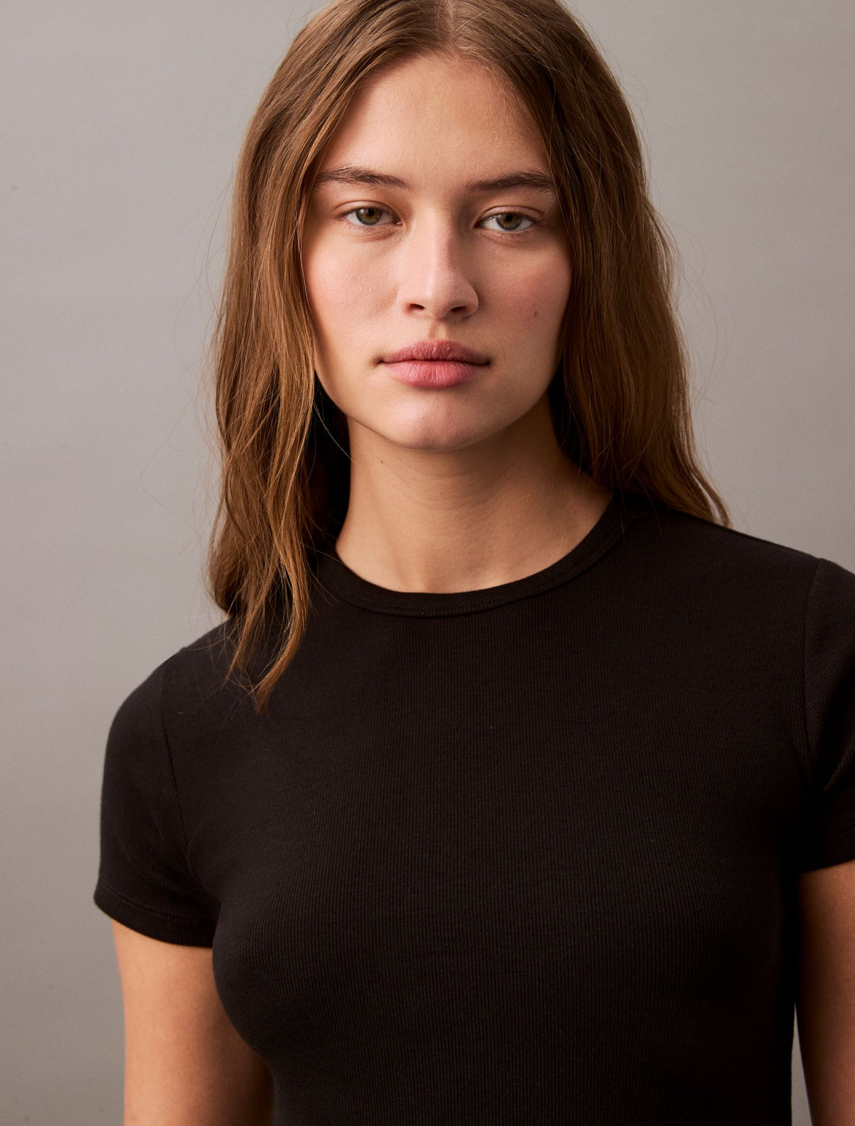 Cotton Contour Rib T-Shirt - Calvin Klein Women