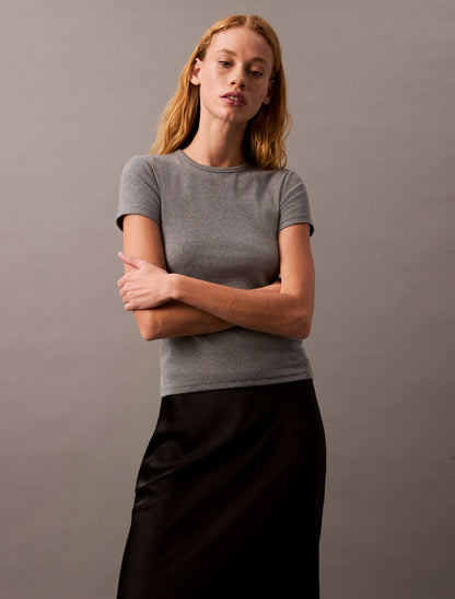 Cotton Contour Rib T-Shirt - Calvin Klein Women