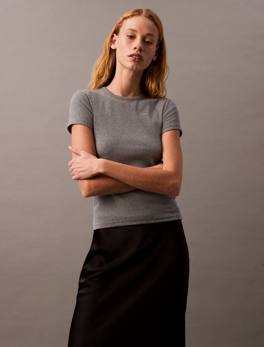 Cotton Contour Rib T-Shirt - Calvin Klein Women