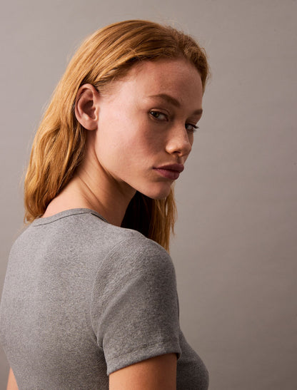 Cotton Contour Rib T-Shirt - Calvin Klein Women