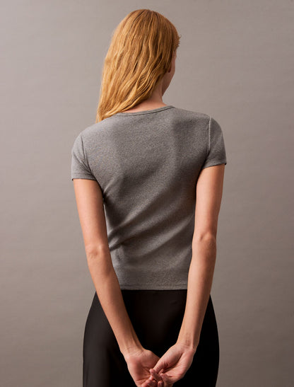 Cotton Contour Rib T-Shirt - Calvin Klein Women