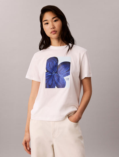Floral Graphic Logo Tee - Calvin Klein Women