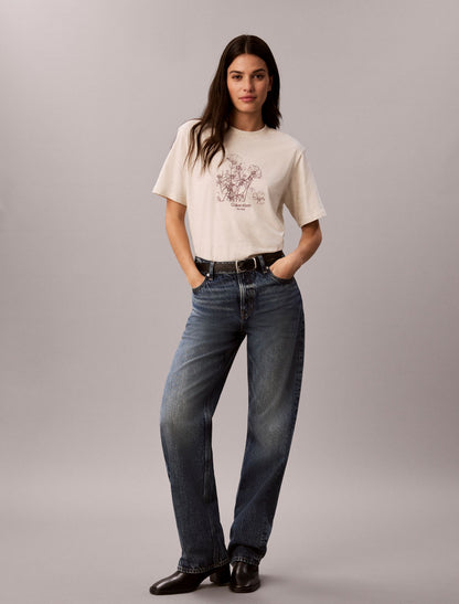 Flower Print Boxy Tee - Calvin Klein Women