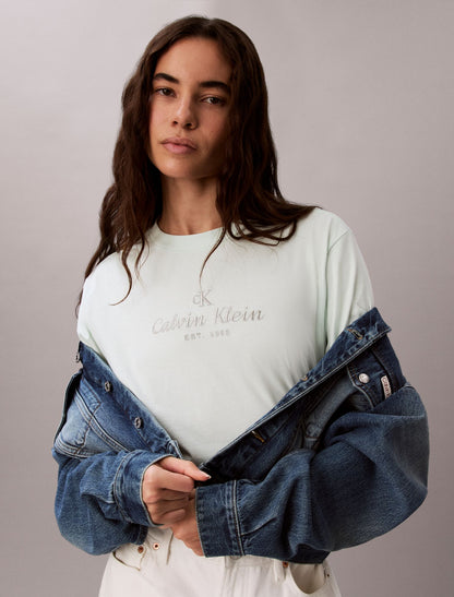 Crest Logo Boxy Tee - Calvin Klein Women