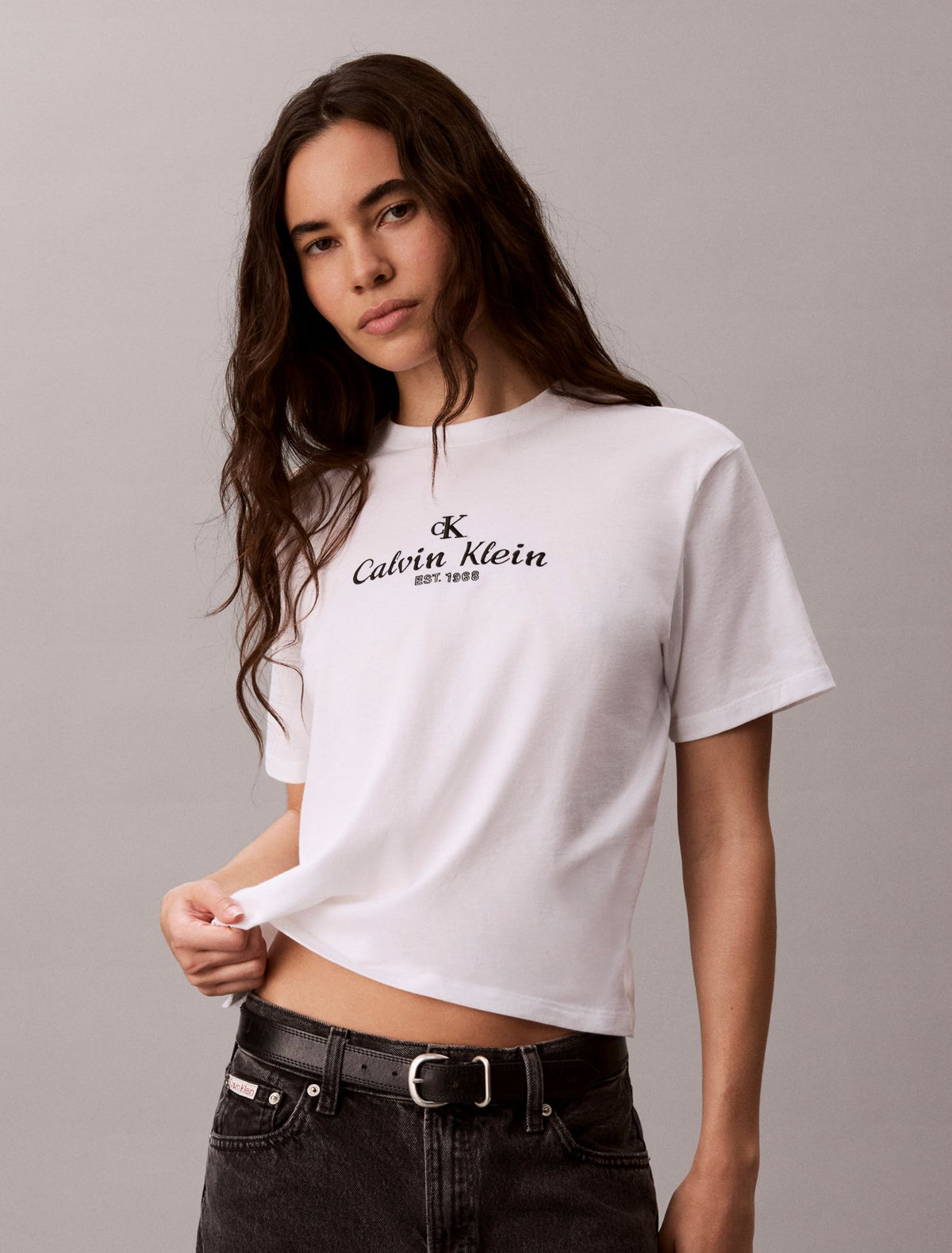 Crest Logo Boxy Tee - Calvin Klein Women
