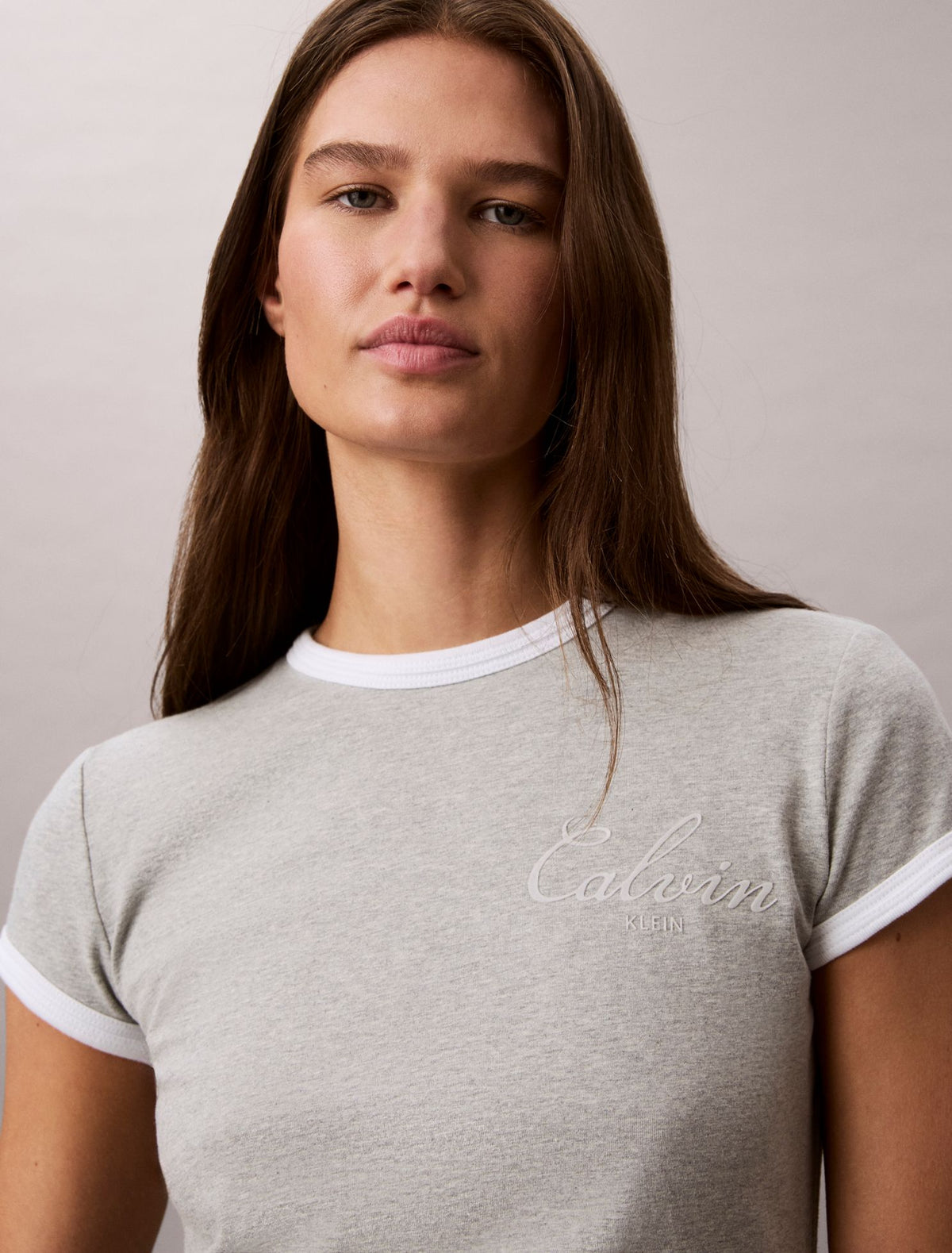 Slim Varsity Logo Ringer Tee - Calvin Klein Women