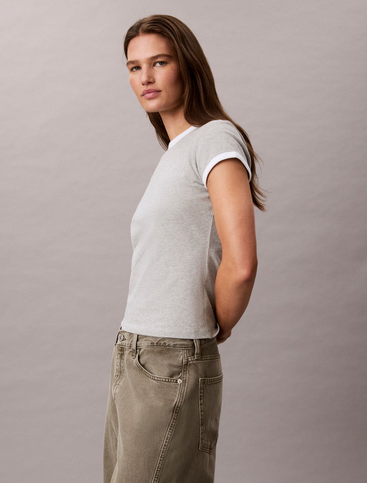 Slim Varsity Logo Ringer Tee - Calvin Klein Women