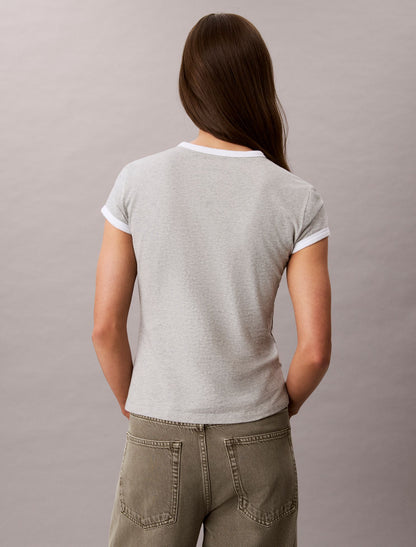 Slim Varsity Logo Ringer Tee - Calvin Klein Women