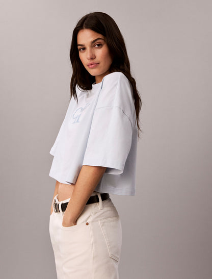 Denim Monologo Boxy T-Shirt - Calvin Klein Women