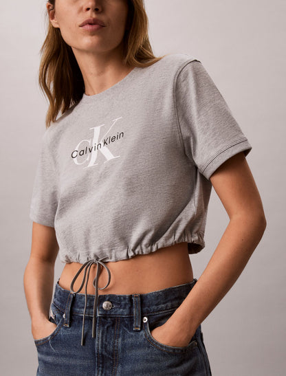 Monologo Cropped T-Shirt - Calvin Klein Women