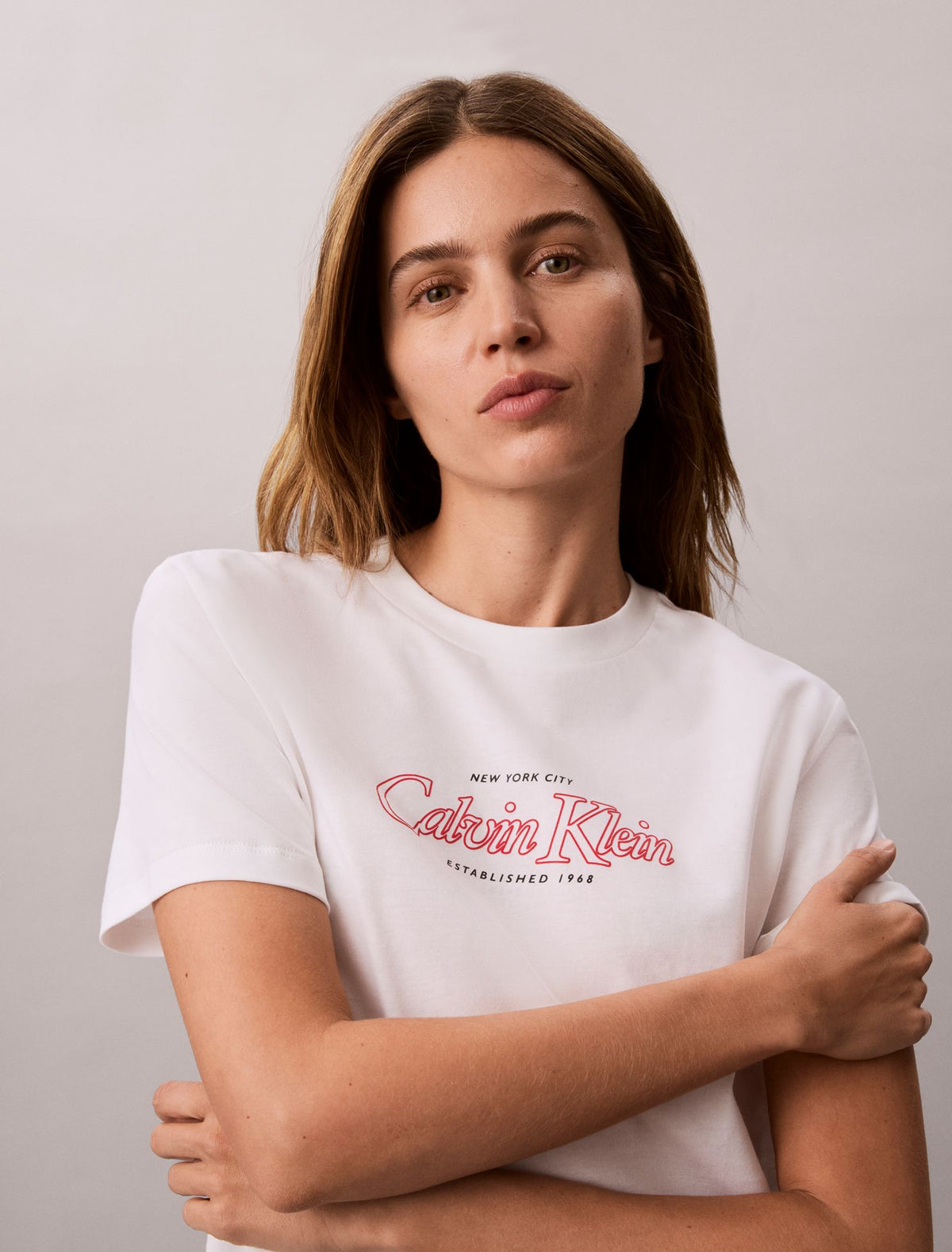 Outline Calvin Klein Logo Graphic Tee - Calvin Klein Women