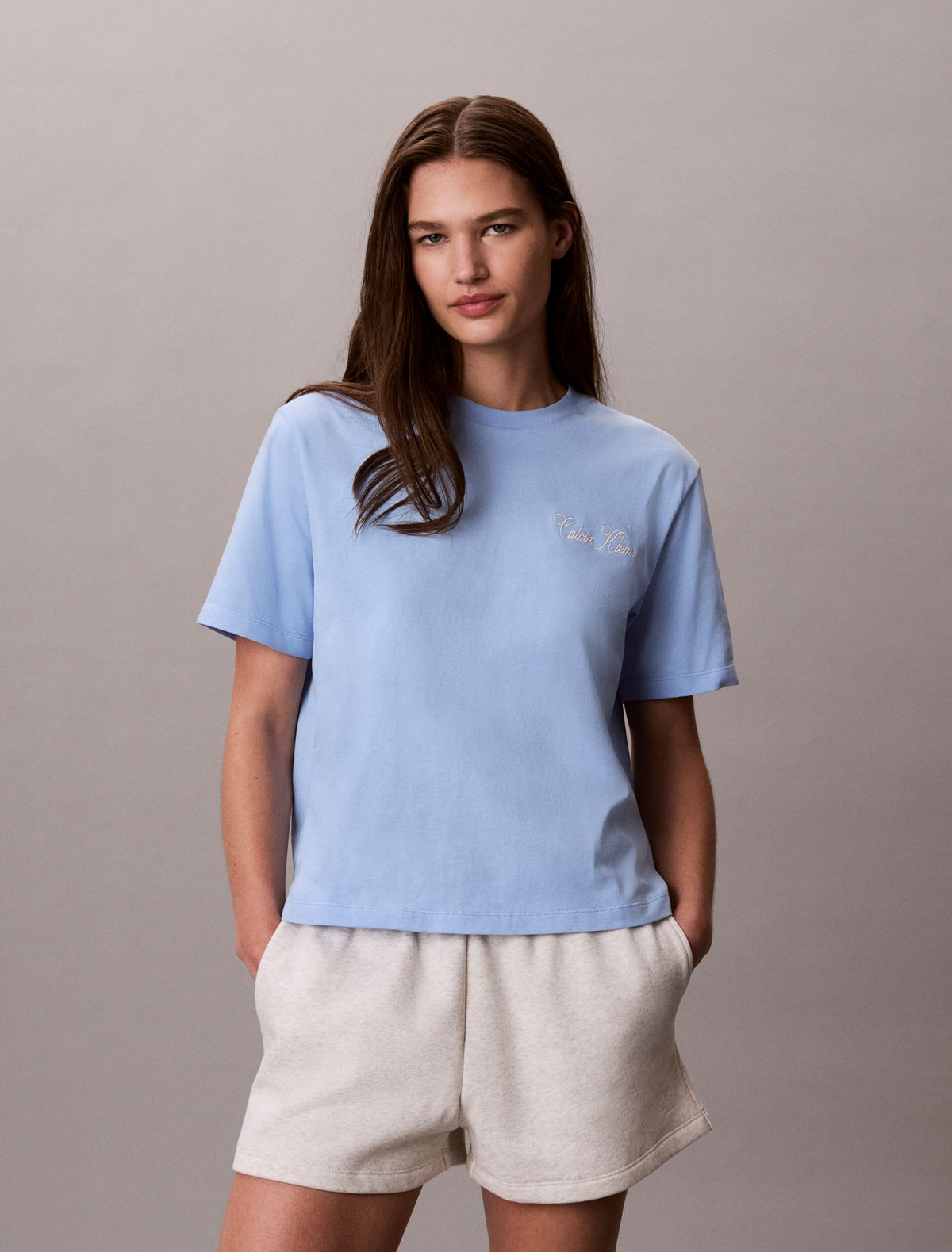 Cursive Calvin Klein Graphic Boxy Tee - Calvin Klein Women