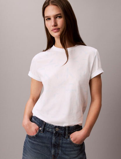 Allover Faded Monogram Classic T-Shirt - Calvin Klein Women